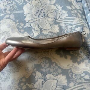 J. Jill silver mesh and leather flats
